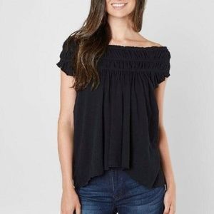 Free People Coconut Gathered Top